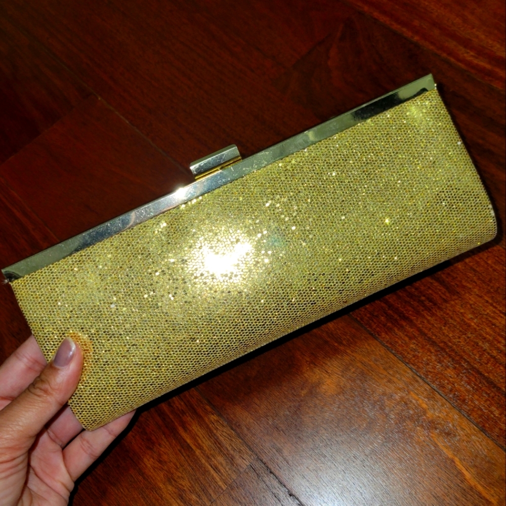 Gold Steve Madden clutch